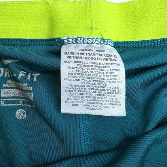 NIKE Women’s Copa Blue/Volt Green Dri-FIT Full Flex 2-in-1 Training Shorts Size - Picture 4 of 8